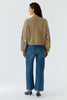 oui Floral Sweater, Camel/ Violet-oui