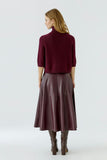 Half Sleeve Mock Sweater, Berry-oui