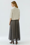 Half Sleeve Mock Sweater, Beige-oui