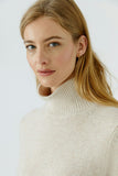 Half Sleeve Mock Sweater, Beige-oui
