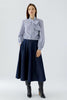 Tie Stripe Blouse, White/ Blue