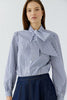 Tie Stripe Blouse, White/ Blue