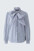 Tie Stripe Blouse, White/ Blue