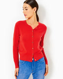 Fairley Cashmere Cardigan, Rococo Red-Lilly Pulitzer