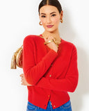 Fairley Cashmere Cardigan, Rococo Red-Lilly Pulitzer