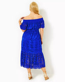 Isbell Off the Shoulder Dress - Blue Grotto Eyelet-Lilly Pulitzer