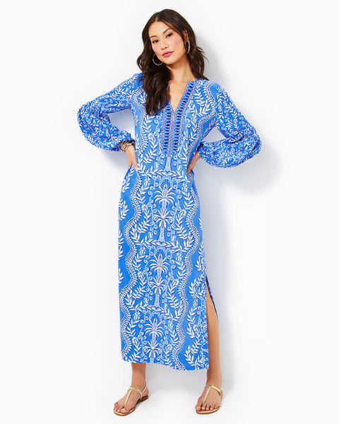 Laurelie Long Sleeve Maxi - Abaco Blue-Lilly Pulitzer
