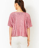 Cressida Sequin Knit Top, Conch Shell Pink-Lilly Pulitzer