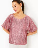 Cressida Sequin Knit Top, Conch Shell Pink-Lilly Pulitzer