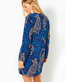 Tyra Long Sleeve Silk Dress - Low Tide Navy-Lilly Pulitzer