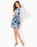 Aria Stretch Cotton Shift - Low Tide Navy Bouquet All Day-Lilly Pulitzer