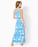 Noelle Maxi Dress -Lunar Blue My Flutter Half Engineered Knit Maxi Dress-Lilly Pulitzer