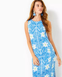 Noelle Maxi Dress -Lunar Blue My Flutter Half Engineered Knit Maxi Dress-Lilly Pulitzer