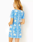 Dixey Shift Dress - Lunar Blue My Flutter Half Engineered Woven Dress-Lilly Pulitzer