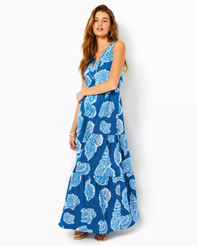 Sydnee Maxi Dress, Barton Blue Shell Of A Good Time Oversized-Lilly Pulitzer