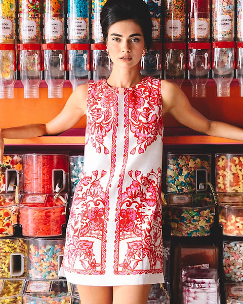 Sadie Shift Romper, Coconut Spicy Socialite Engineered Romper-Lilly Pulitzer