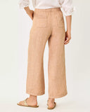 Brawley Linen Crop Pant, Iced Latte X Resort White-Lilly Pulitzer