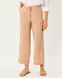Brawley Linen Crop Pant, Iced Latte X Resort White-Lilly Pulitzer