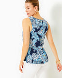 Iona Sleeveless top - Bouquet All Day, Low Tide Navy-Lilly Pulitzer