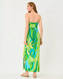 Noa Strapless Maxi Dress - Turquoise Tide Oversized Sweet Corn Engineered Knit Max