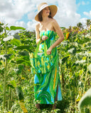 Noa Strapless Maxi Dress - Turquoise Tide Oversized Sweet Corn Engineered Knit Max