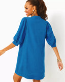 Mialeigh Elbow Sleeve Linen Top, Barton Blue-Lilly Pulitzer