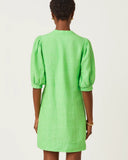 Mialeigh Elbow Sleeve Linen Dress, Outting Green x Resort White-Lilly Pulitzer