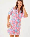 Mialeigh Elbow Sleeve Linen Dress, Lil Sun Sea Sand, Resort White-Lilly Pulitzer
