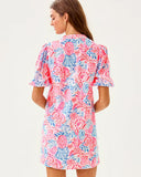 Mialeigh Elbow Sleeve Linen Dress, Lil Sun Sea Sand, Resort White-Lilly Pulitzer