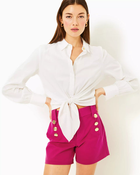 The Tie Lilly Shirt, Resort White-Lilly Pulitzer