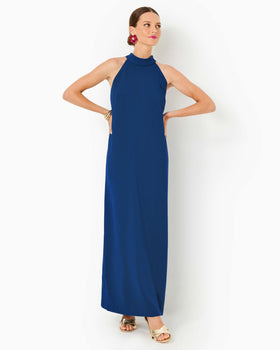 Alaric Halter Maxi Dress, Blue Med-Lilly Pulitzer