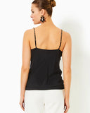 Axler Bias Silk Cami, Noir-Lilly Pulitzer