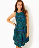 Jollian Brocade Dress, Deep Lagoon Berry Wild Metallic Brocade-Lilly Pulitzer