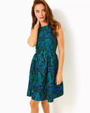 Jollian Brocade Dress, Deep Lagoon Berry Wild Metallic Brocade-Lilly Pulitzer