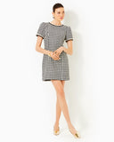 Doriane Boucle Shift, Noir Houndstooth Sequin Boucle-Lilly Pulitzer