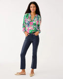 liza Coated Crop Flare, Low Tide Navy-Lilly Pulitzer
