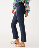 liza Coated Crop Flare, Low Tide Navy-Lilly Pulitzer