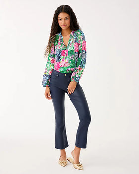 liza Coated Crop Flare, Low Tide Navy-Lilly Pulitzer