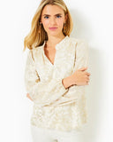 Giana Long Sleeve Silk Top, Coconut-Lilly Pulitzer