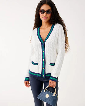 Brockton Cardigan, Coconut Fiddle Leaf Green-Lilly Pulitzer