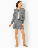 Kels Mini Skirt, Noir Houndstooth Sequin Boucle-Lilly Pulitzer