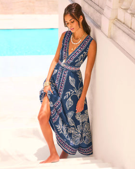 Daniella Midi Dress - Low Tide Navy-Lilly Pulitzer