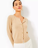 Fairley Cashmere Cardigan, Heathered Sand Bar Metallic-Lilly Pulitzer