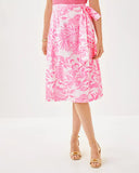 Rowena Midi Skirt, Rousseau Pink Glisten in the Sun-Lilly Pulitzer