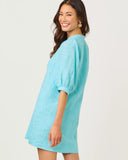 Mialeigh Elbow Sleeve Linen Dress, Capri Blue x Resort White-Lilly Pulitzer