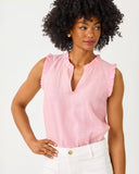 Kavalla Sleeveless Ruffle, Conch Shell Pink X Resort White-Lilly Pulitzer