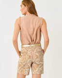 Kavala Sleeveless Ruffle Top, Iced Latte Resort White-Lilly Pulitzer