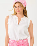 Kavalla Sleeveless Ruffle Top, Resort White-Lilly Pulitzer