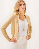 Faretta Cardigan, Wicker Tan Metallic-Lilly Pulitzer