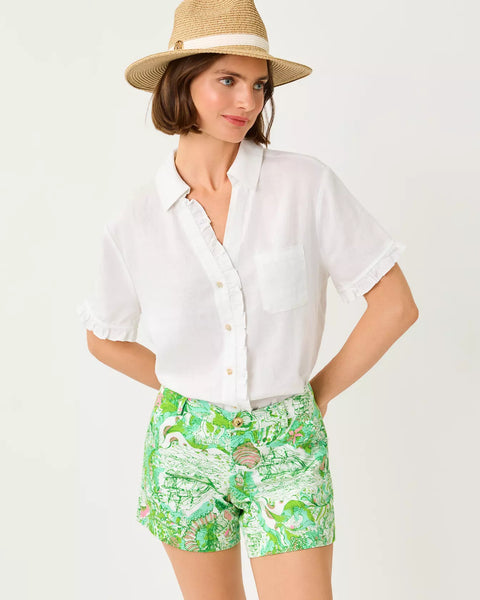 Carden Ruffle Top, Resort White-Lilly Pulitzer